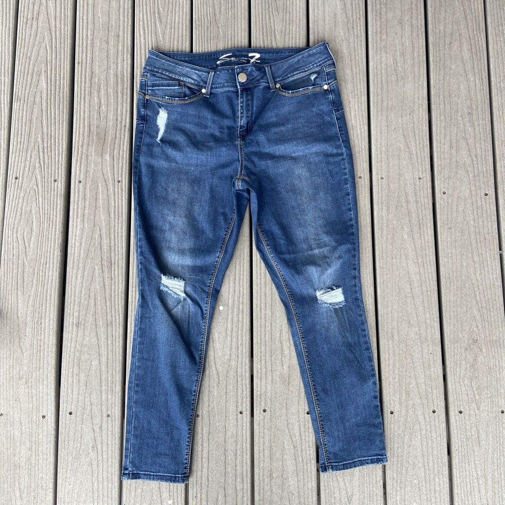 Seven7 Booty Shaper Womens 16 Legging Jeans Jeggings Distressed Stretch Denim